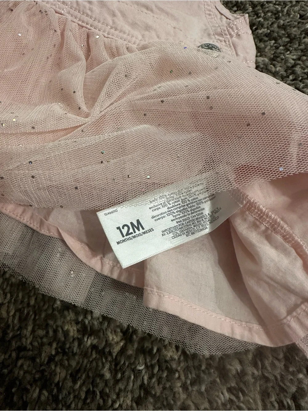 Gymboree Pink Tulle Skirt Overalls Dress with Embroidered Bunny
